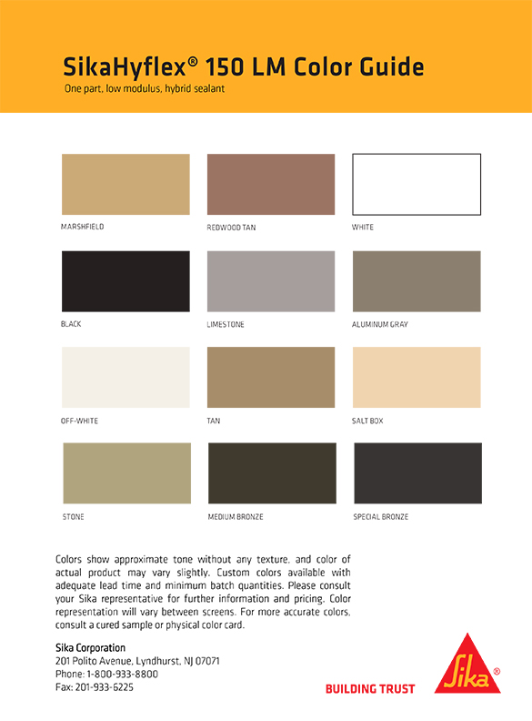Sika HyFlex 150LM Color Card - thumb